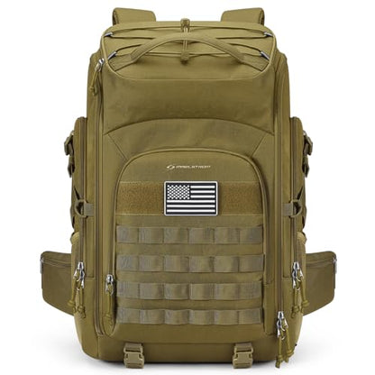Maelstrom Tactical Backpack for Men, Water Resistant 40L Military Backpack, for Hiking, Camping, Gym with Molle System (Khaki) - color: B.khaki