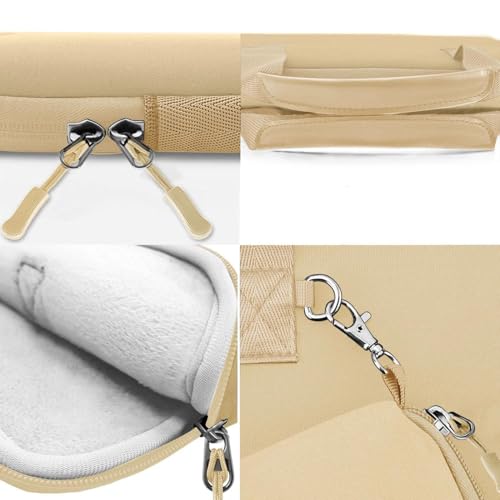 Hseok Laptop Sleeve 14 inch Case with Small Case, Compatible with MacBook Neo 14, MacBook Pro 14 M5/M4/M3/M2/M1, XPS 14 and Most 14 inch Notebooks, Neoprene Computer Handbag,Champagne - color: Champagne, size: 14"