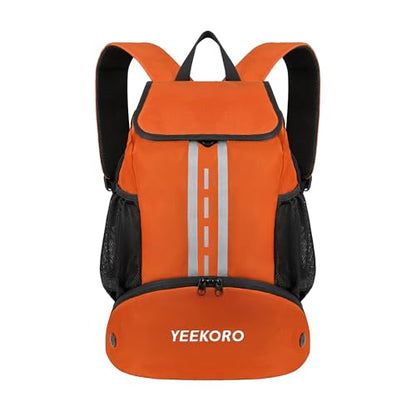 Soccer Backpack Multifunctional Sport Gym Bags with Dry-wet Separate & Shoe Compartment for Basketball Volleyball - color: Basic Model-orange