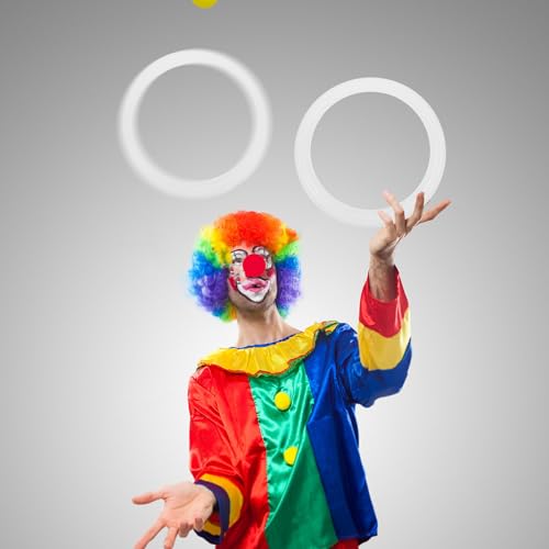 4pcs Juggling Rings: 13'' Juggling Rings for Outdoor Activities Circus Props and Tossing Games - Plastic Throwing Hoop for Beginners & Professionals - color: White