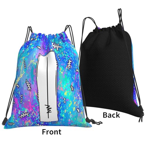 Drawstring Backpack Bag Sport Gym Sackpack Initial Blue Draw String Cinch Bags Bulk String Backpack Storage Bag for Women Men Letters I - color: Letters I