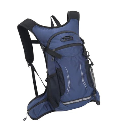 Keenso Outdoor Hiking Backpack Breathable Water Bladder Backpack 47x59x12cm Versatile Storage Multi Activity Hydration Pack for Camping Hiking Riding Adults - color: Dark Blue