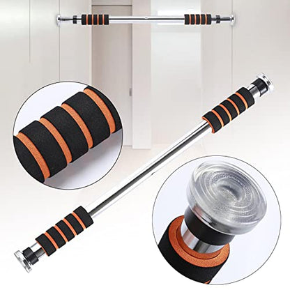 Metal Pull up Bar Door Hanging Wall Mount Heavy Duty Telescopic Doorway Chin up Bar Adjustable Length for Household Gym Fitness Equipment