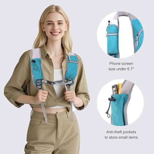MOSISO 15L Small Hiking Backpack, Foldable Travel Daypack Lightweight Packable Back Pack for Women Men Travel Camping Outdoor, Teal Blue