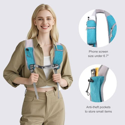 MOSISO 15L Small Hiking Backpack, Foldable Travel Daypack Lightweight Packable Back Pack for Women Men Travel Camping Outdoor, Teal Blue