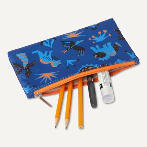 Amazon Essentials Kids School Backpack Set with Lunch Tote and Pencil Case, Multi-Pocket Tear-Resistant Student Daypack, Blue Navy, 3-Piece Set - color: Blue with prints, size: 3-Piece Set