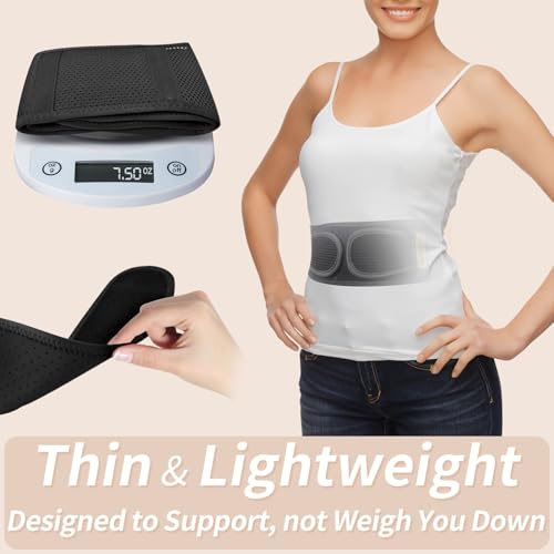 Slim & Narrow Back Brace for Lower Back Pain Women and Men, Lightweight & Thin Back Support Belt for Sciatica, Herniated Disc Relief, Breathable Lumbar Support Belt with Dual Adjustable Compression-L/XL - size: L/XL(Waist:42''-53'')