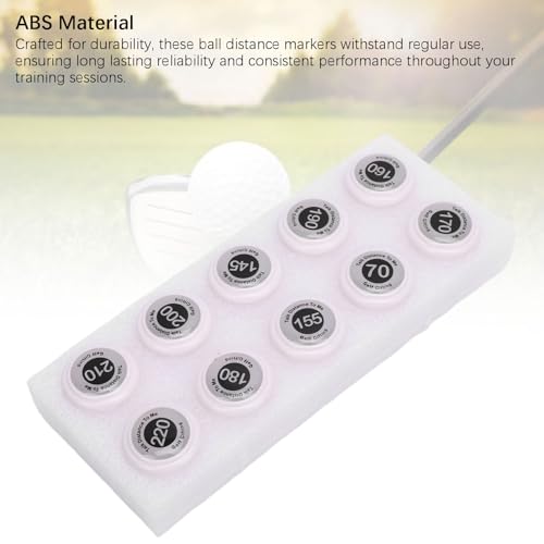 SUNGOOYUE Golf Club Distance Markers, 20 Pack Easy Install Golf Ball Makers Reference for Golfers & Training Sessions - color: White