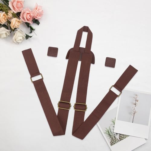 PU Leather Canvas Shoulder Strap Sewing Mount Belts Backpack Straps Replacement Adjustable for Backpacks Rucksack Daypack Laptop Back Pack Business Work Bag Travel Study DIY Craft(Black) - color: Brown