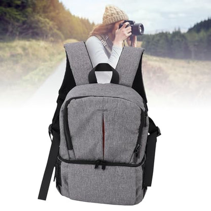 Waterproof Travel Camera Backpack EVA Double Shoulders Bag for SLR Mirrorless Cameras Photography (Gray) - color: Gray