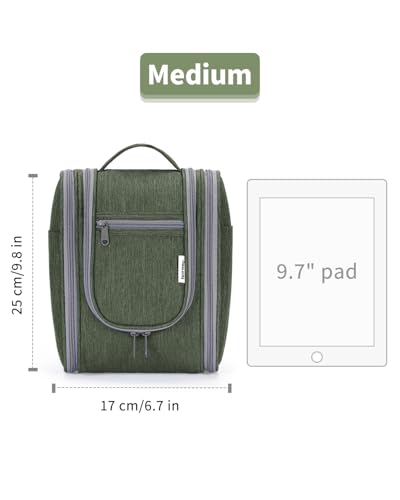 Narwey Hanging Travel Toiletry Bag for Women, Cosmetic Makeup Bag - color: AF-Army Green, size: Medium