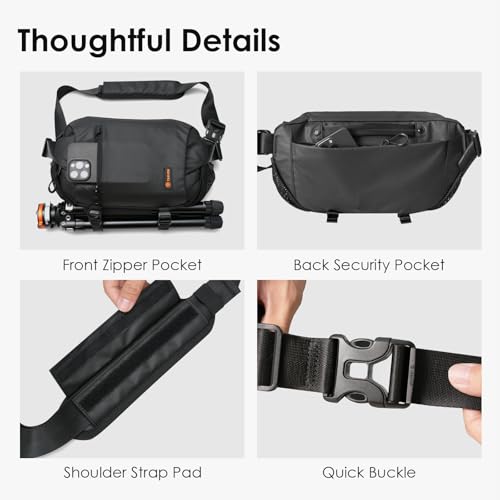 TARION Urban Camera Sling Bag - Waterproof 5.5L Crossbody Bag with Expandable Wet/Dry Separation Pocket & Tripod Strap - XProber