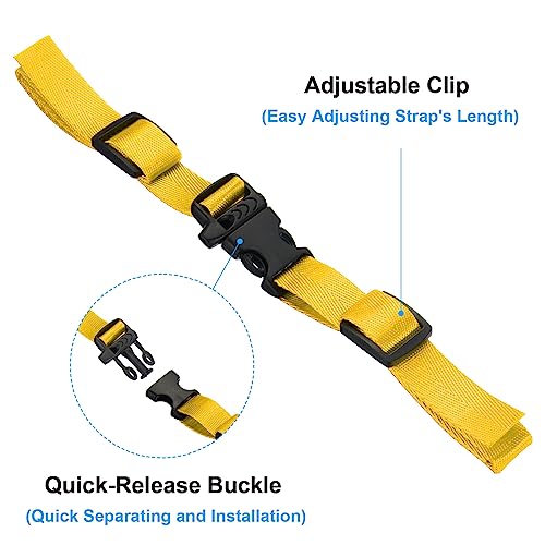 PATIKIL Backpack Belt Strap, 2 Pack Nylon Webbing Adjustable Replacement Waist Strap with Quick-Release Buckle for Pack Backpack Luggage Bags, Yellow - color: Yellow