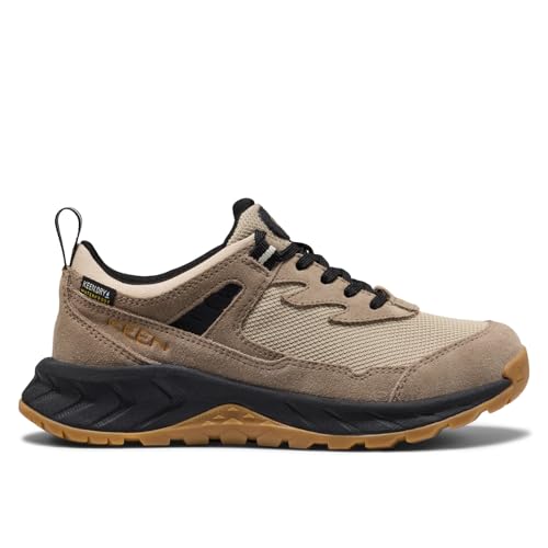 KEEN Kids Hightrail Waterproof Hiking Shoes (Little Kid/Big Kid) - color: Brindle/Oak Buff, size: 5 Big Kid