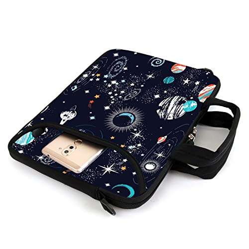AMARY 15.4" 15.6" laptop sleeve adjustable shoulder strap with handle accessory pocket for men women (Galaxy-1) - color: Galaxy-1