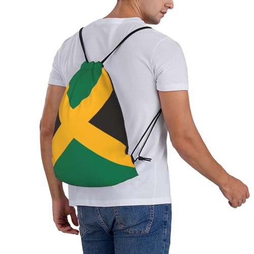 Jamaican Flag Drawstring Bag Sport Gym Backpack Beach Travel Sack Draw String Yoga Bag For Men Women - color: Jamaican Flag