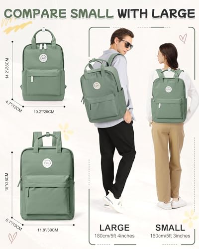 BJLFS Large Light Green School Backpack for Women Teen Girls, Bookbag College Student Backpack for School Men Boys, Mochilas Escolares Casual Daypack Lightweight Book Bag - color: Large Light Green