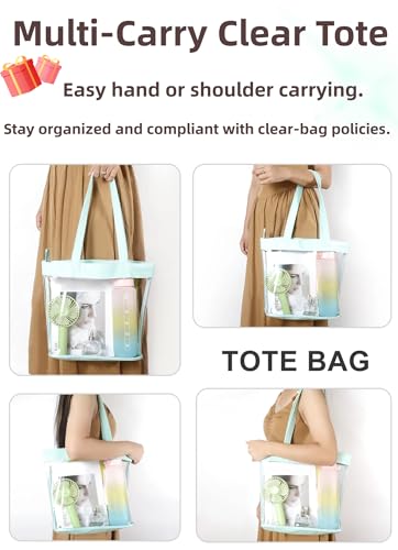 Clear Tote Bag Stadium Approved 12x6x12 12x12x6 Clear Bag for Stadium Events 12 x6 x12 Transparent Purse 12 x 6 x 12 - color: Green