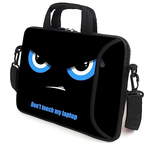 17" Shoulder Bag Adjustable shoulder strap Laptop sleeve Carrying case with mouse and power adapter storage bag (Blue Eyes-1) - color: Blue Eyes-1
