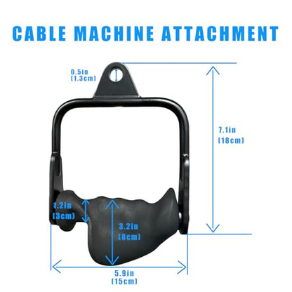 BLUSLM Ergonomic Tricep Rope Pulldown Attachments, Upgraded 27 32 40 & 47 Inch Extra Long Triceps Rope Cable Attachments for Gym, LAT Pull Down Bar for Cable Machine, Tricep Workout Cable Attachments - color: D HANDLE