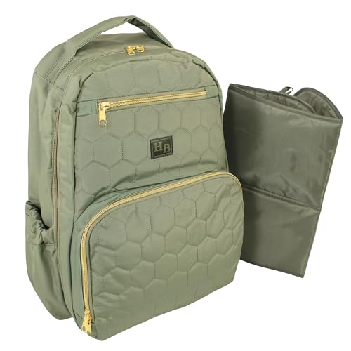Hudson Baby Unisex Baby Premium Diaper Bag Backpack and Changing Pad, Olive, One Size - color: Olive