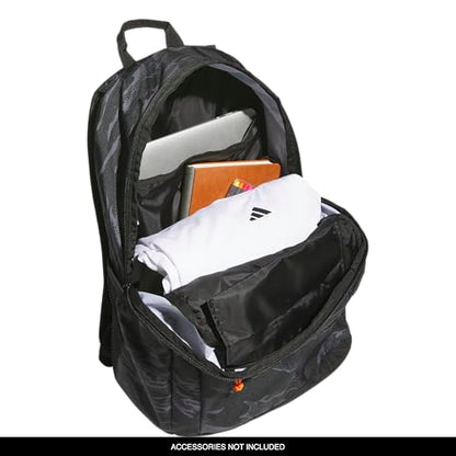 adidas Kids Affiliate Backpack – School Bag for Girls and Boys, 27L, Essential Camo Black/Orange, OSFA - color: Essential Camo Black/Orange