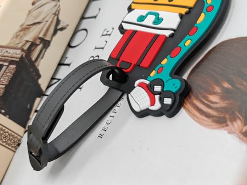 Cute Cartoon Dinosaur Silicone Luggage Tag Fun Triceratops Travel Bag Tag Personalized Labels for Cruise Airport (Green-Diplodocus) - style: Green-Diplodocus