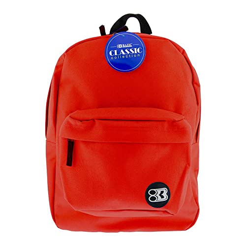 BAZIC 1052 Classic Backpack, Red, 17" - color: Red, size: 17"