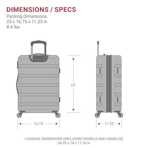 SwissGear 7366 Signature Hardside Expandable Luggage with Spinner Wheels, TSA Lock, Black, Checked-Medium 23-Inch - color: Black, size: Checked-Medium 23-Inch