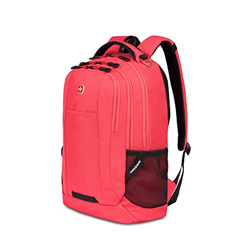 SWISSGEAR Cecil 18-Inch Laptop Backpack Fits 16-Inch Laptop, Travel Daypack with Organizer Pockets, Water Bottle Holders & Padded Straps – Teaberry - color: Teaberry