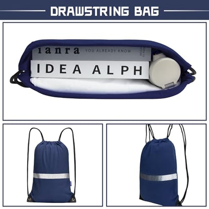 AYKRM Customize Navy Drawstring Backpack Bag work Sackpack logo - color: Navy-logo