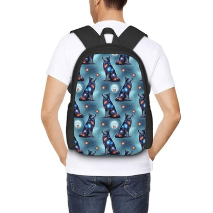 Sturdy Polyester Shoulder Pack Wolf Galaxy Nebula, Anti Theft Spacious Camping Rucksack Casual Daily Bag for Men Women Fitness Outdoor Activity - color: Design (909)
