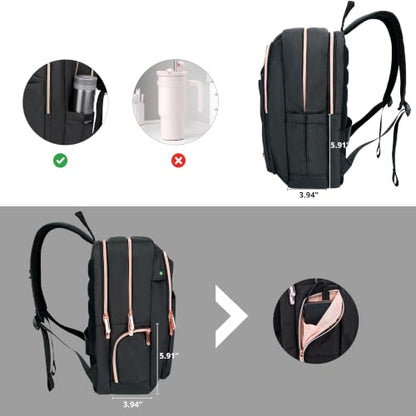 Swissdigital Design Business Laptop Backpack For Women,With USB Charging Port Computer Work Backpack,Fits 15.6 Inch Laptop Compact Travel Casual Backpack,Black | SD1006-01 - color: Black