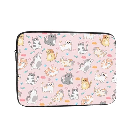 Pink Cat Laptop Sleeve Case for Men Women Waterproof Oxford Cloth Laptop Sleeve Bag Suitable for Most Ipads and Laptops Notebook Computer Pocket Tablet Traveling Carrying Simple Case 13 inch - color: Pink Cat, size: 13 inch