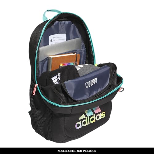 adidas Ready Small Backpack for women and men, durable laptop bag for work - color: Black/Semi Mint Rush Green/Acid Red