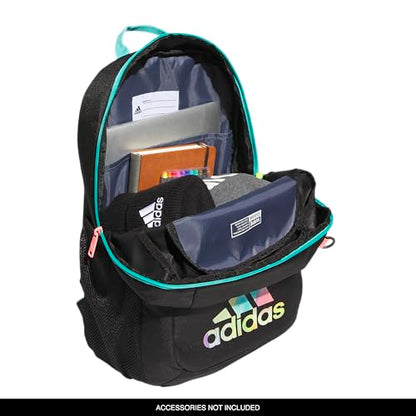 adidas Ready Small Backpack for women and men, durable laptop bag for work - color: Black/Semi Mint Rush Green/Acid Red