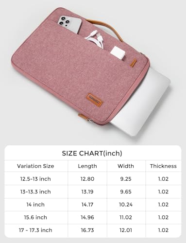 DOMISO 17 inch Laptop Sleeve Protective Case Cover Compatible with 17-17.3 inch HP Dell ASUS Lenovo Chromebook,Waterproof Computer Cases Bag with Handle,Pink - color: Pink, size: 17" for Laptop