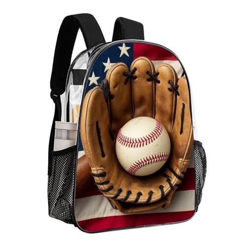 Polyester Daypack Bookbag for Gym Business Bicycle, Large Capacity Multipurpose Anti-Theft Carry On Bag, Vintage Ball Baseball American Flag Travel Hiking Daypack - color: Pattern 212