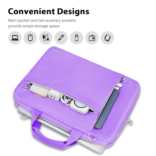Laptop Case Bag Women Men Computer Sleeve Compatible with MacBook/Dell/HP/Acer/ASUS/LG, Waterproof Shoulder Carrying Briefcase, Purple, 17-17.3 Inch - color: Purple, size: 17.3 inch
