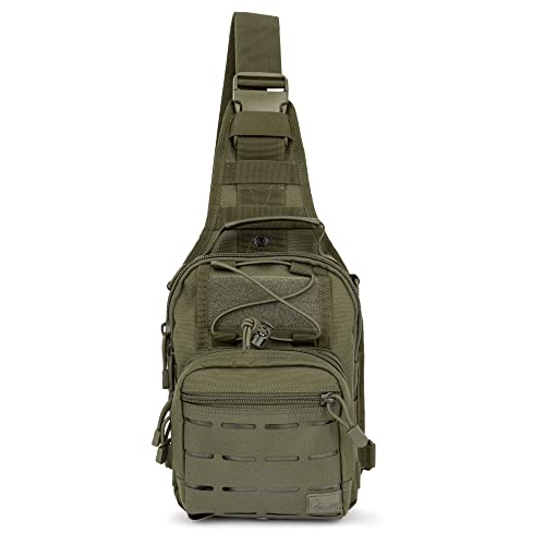WOLF TACTICAL EDC Sling Bag - Concealed Carry Shoulder Bag for Range, Travel, Hiking, Outdoor Sports - color: Od Green