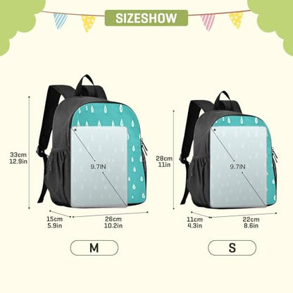 Lightweight Waterproof Backpack with Raindrops Pattern Design - Durable Travel Daypack for Everyday Use#249