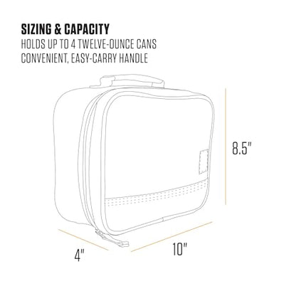 Carhartt Insulated Lunch Cooler For Men and Women, Fully Insulated Lunch Pale for Everyday Use, 4 Can (Black) - color: 4 Can (Black)