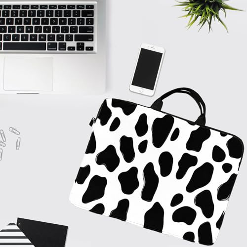 15-Inch Laptop Sleeve – Stylish, Lightweight, Shockproof, Water-Resistant Case for Lenovo, HP, Dell, Asus Notebooks - Cute Cow Pattern - color: Cute Cow Pattern