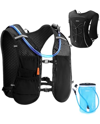 ECOHUB Running Hydration Vest Backpack,Lightweight Breathable Pack with 2L Water Bladder Bag Daypack for Hiking Trail Running Cycling Race Marathon for Women Men | Ultra-lightweight,2L water bladder,smart waterproof pockets,reflective trims emergency whis