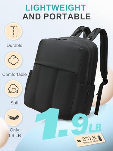 MOMINSIDE Diaper Bag Backpack - Extra Large Puffer Diaper Bag - Neoprene Diaper Bag Quilted Baby Bag for 2 Kids Boys Girls, Large Changing Pad, 15 Pockets, Black - color: Black