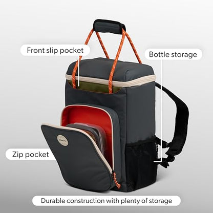 Igloo Soft Cooler Bag | Summit Series | Insulated Cooler Tote | Backpack Cooler - color: Tactical Gray 24 Can