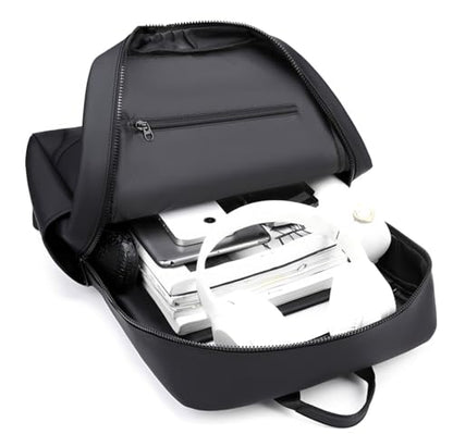 Men's Waterproof Laptop Backpack, Travel Bag, Black, Adjustable Shoulder Straps, Luggage Strap (black) - color: Black