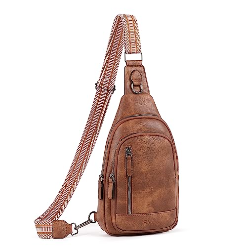 CLUCI Crossbody Bags for Women Men,Leather Sling Bag Cross Body Backpack for Woman Gifts for Women Birthday Unique - color: 0-1 Brown