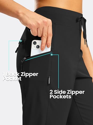 G Gradual Women's Capri Pants with 3 Zipper Pockets Lightweight Quick Dry Hiking Travel Capris Pants for Women Casual Summer - color: Black, size: Small