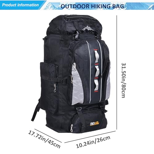 Camping Backpack, 100L Tear and Water-resistant Hiking Backpack, Multi-pocket Camping Rucksack with Zipper, Bag for Men and Women Travel Outdoor